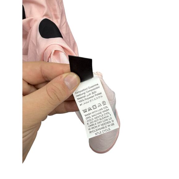 SHEIN Long Sleeve Pink Black Long Sleeve Polka Dot Dress Poodle Skirt Womens XL - Picture 4 of 6